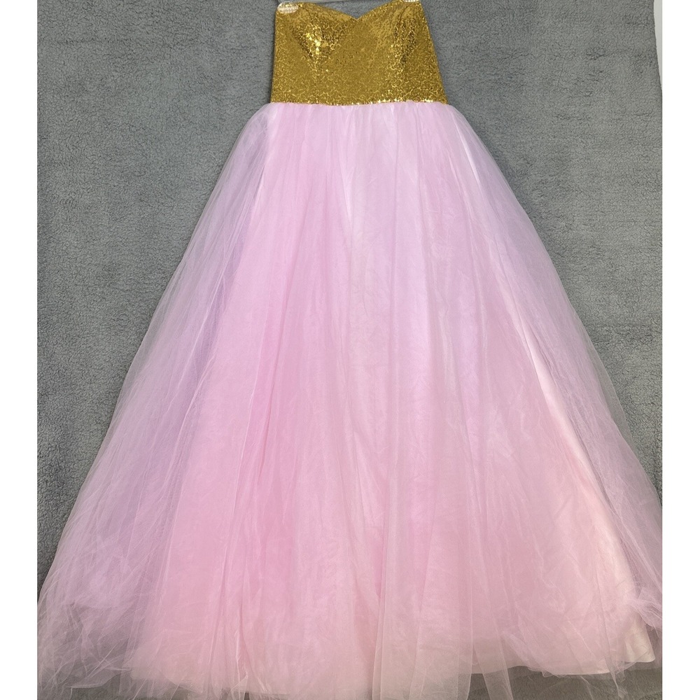 Pink Sweet 16 Quinceanera Dress Gold Sequins Sweetheart Gown‎ Princess Prom New